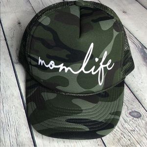 Ariebdesigns camo  momlife trucker hat